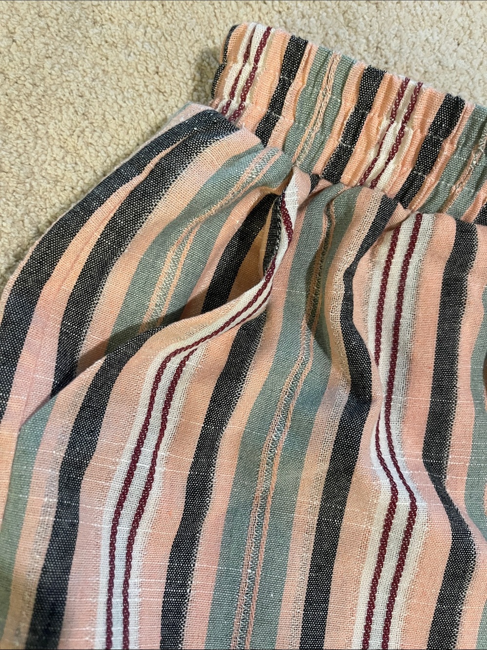HYFVE High-Waist Striped Summer Shorts in Pink & Green - Picture 4 of 6